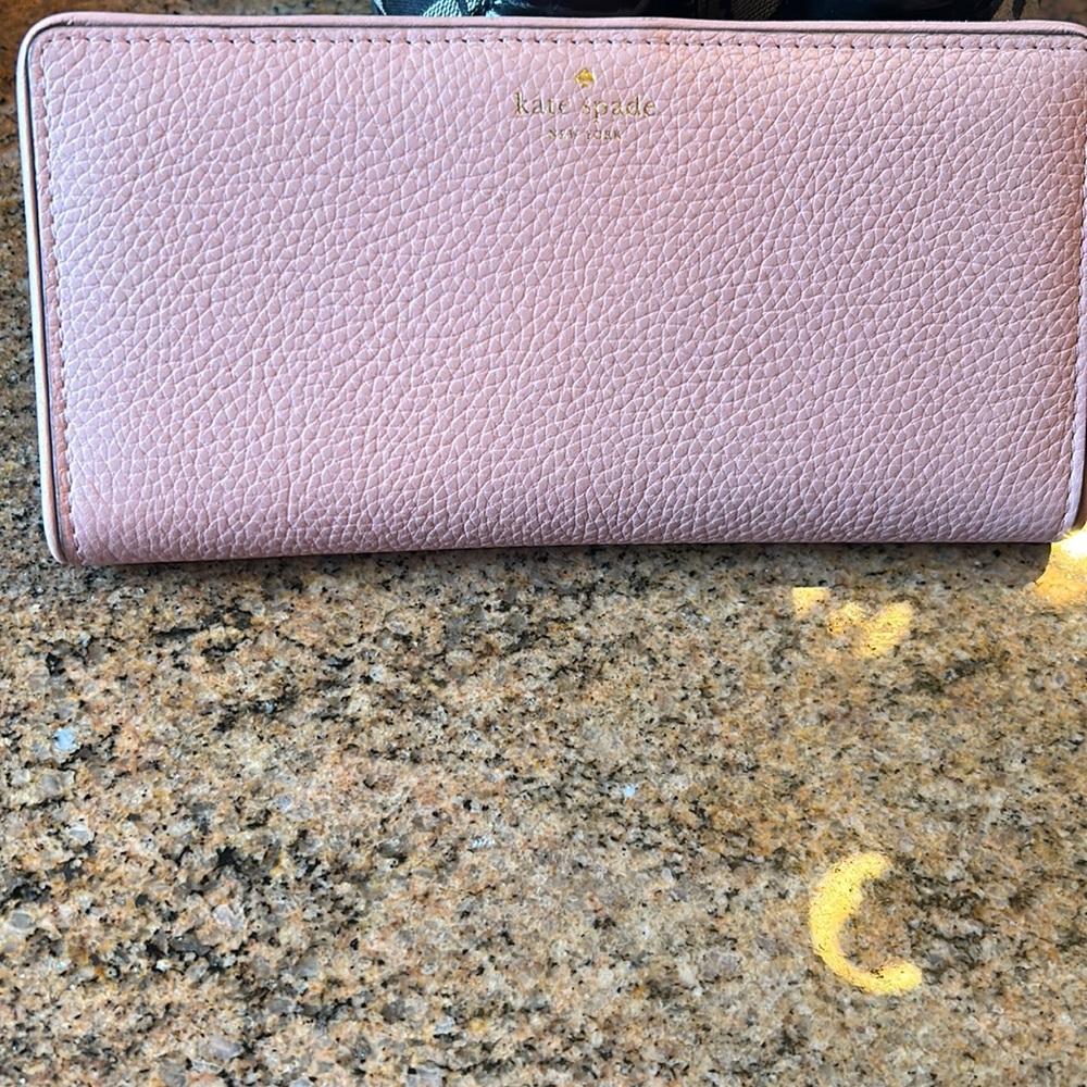 kate spade New York Pink Leather Zip-Around Wallet